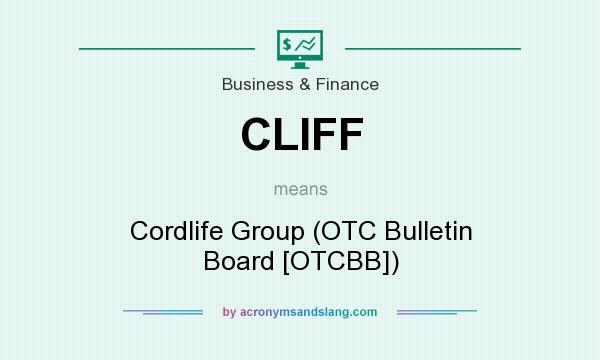 What does CLIFF mean? It stands for Cordlife Group (OTC Bulletin Board [OTCBB])