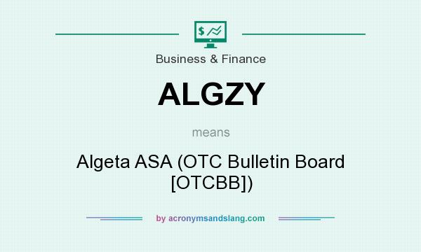 What does ALGZY mean? It stands for Algeta ASA (OTC Bulletin Board [OTCBB])