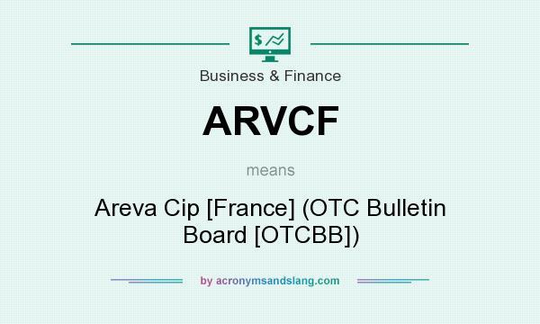 What does ARVCF mean? It stands for Areva Cip [France] (OTC Bulletin Board [OTCBB])