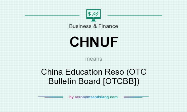 What does CHNUF mean? It stands for China Education Reso (OTC Bulletin Board [OTCBB])