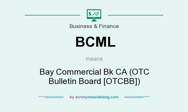 What does BCML mean? It stands for Bay Commercial Bk CA (OTC Bulletin Board [OTCBB])