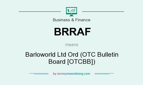 What does BRRAF mean? It stands for Barloworld Ltd Ord (OTC Bulletin Board [OTCBB])
