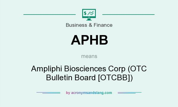 What does APHB mean? It stands for Ampliphi Biosciences Corp (OTC Bulletin Board [OTCBB])