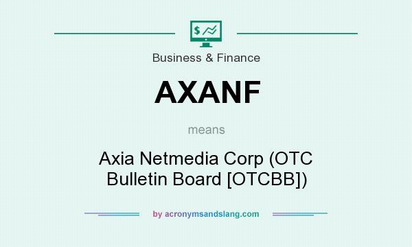 What does AXANF mean? It stands for Axia Netmedia Corp (OTC Bulletin Board [OTCBB])
