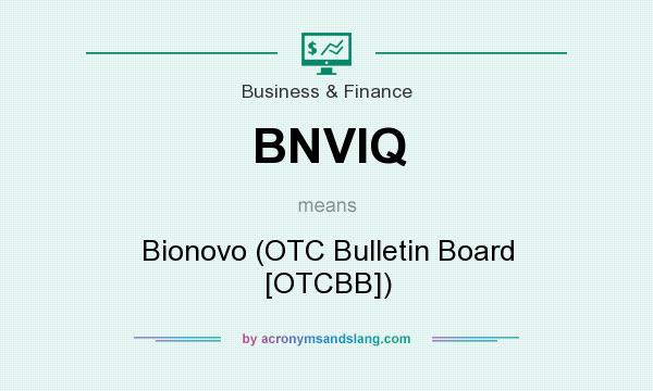 What does BNVIQ mean? It stands for Bionovo (OTC Bulletin Board [OTCBB])