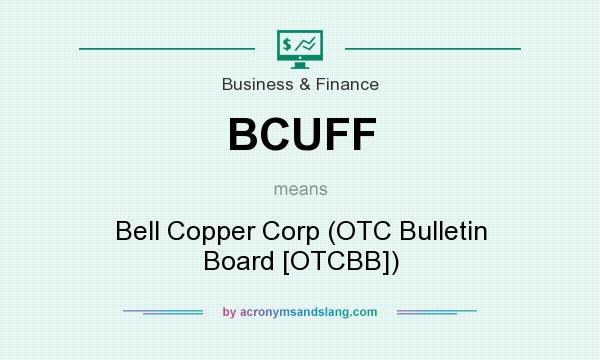 What does BCUFF mean? It stands for Bell Copper Corp (OTC Bulletin Board [OTCBB])