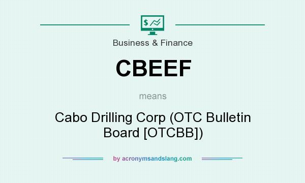 What does CBEEF mean? It stands for Cabo Drilling Corp (OTC Bulletin Board [OTCBB])