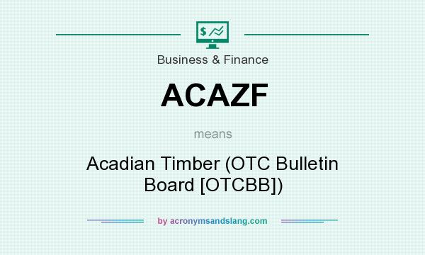 What does ACAZF mean? It stands for Acadian Timber (OTC Bulletin Board [OTCBB])