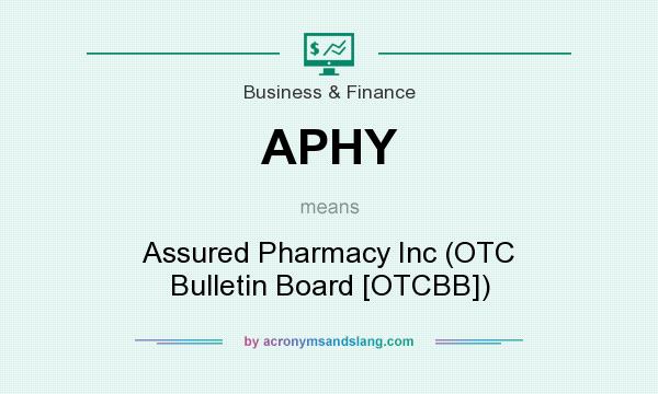 What does APHY mean? It stands for Assured Pharmacy Inc (OTC Bulletin Board [OTCBB])