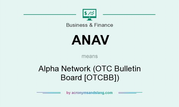 What does ANAV mean? It stands for Alpha Network (OTC Bulletin Board [OTCBB])