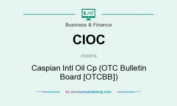 What does CIOC mean? It stands for Caspian Intl Oil Cp (OTC Bulletin Board [OTCBB])