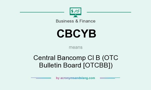 What does CBCYB mean? It stands for Central Bancomp Cl B (OTC Bulletin Board [OTCBB])