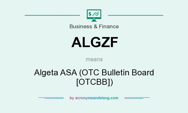 What does ALGZF mean? It stands for Algeta ASA (OTC Bulletin Board [OTCBB])