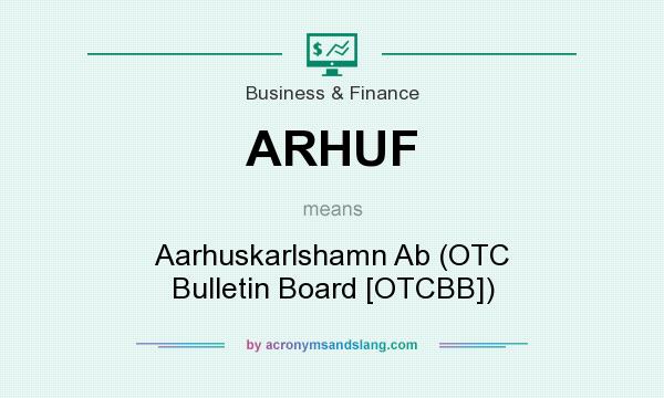What does ARHUF mean? It stands for Aarhuskarlshamn Ab (OTC Bulletin Board [OTCBB])