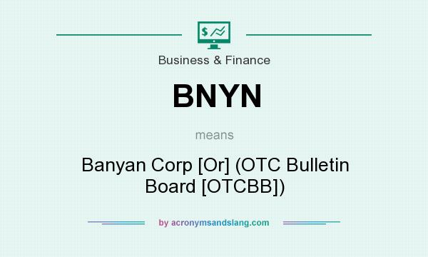 What does BNYN mean? It stands for Banyan Corp [Or] (OTC Bulletin Board [OTCBB])