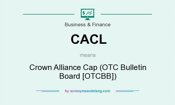 What does CACL mean? It stands for Crown Alliance Cap (OTC Bulletin Board [OTCBB])