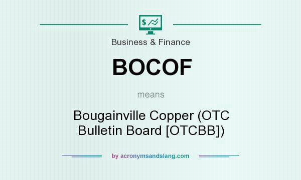 What does BOCOF mean? It stands for Bougainville Copper (OTC Bulletin Board [OTCBB])