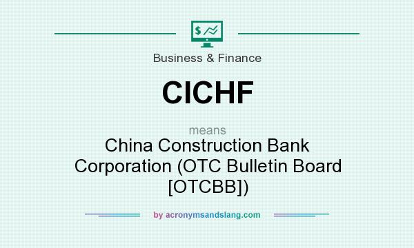 What does CICHF mean? It stands for China Construction Bank Corporation (OTC Bulletin Board [OTCBB])