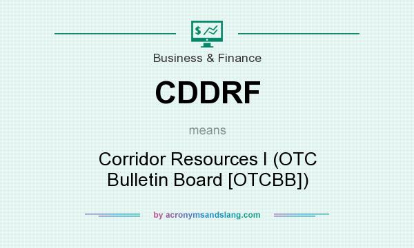 What does CDDRF mean? It stands for Corridor Resources I (OTC Bulletin Board [OTCBB])