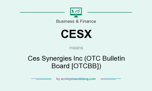 What does CESX mean? It stands for Ces Synergies Inc (OTC Bulletin Board [OTCBB])