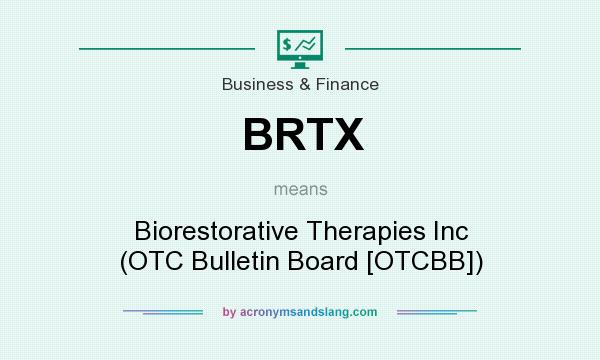 What does BRTX mean? It stands for Biorestorative Therapies Inc (OTC Bulletin Board [OTCBB])