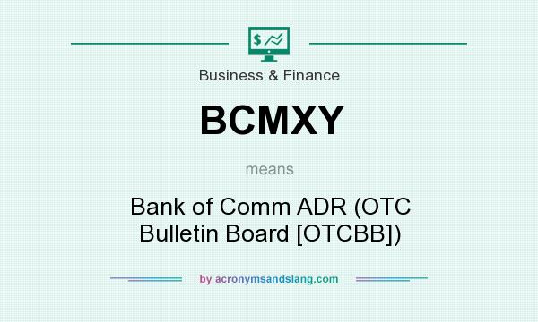 What does BCMXY mean? It stands for Bank of Comm ADR (OTC Bulletin Board [OTCBB])