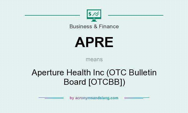 What does APRE mean? It stands for Aperture Health Inc (OTC Bulletin Board [OTCBB])
