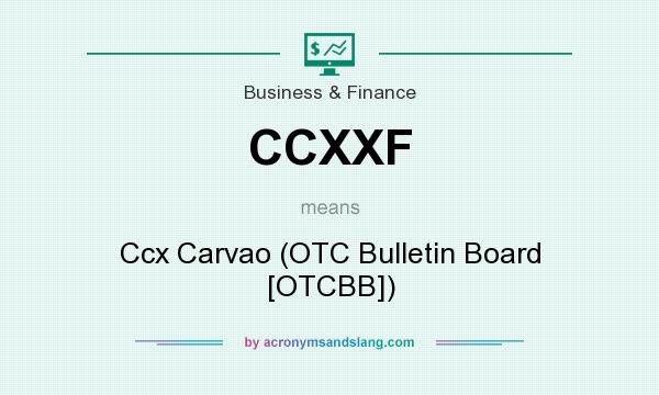 What does CCXXF mean? It stands for Ccx Carvao (OTC Bulletin Board [OTCBB])