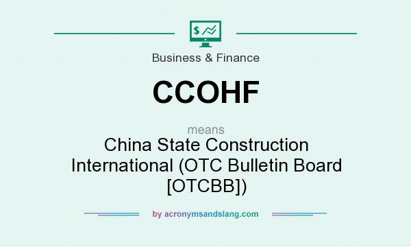 What does CCOHF mean? It stands for China State Construction International (OTC Bulletin Board [OTCBB])