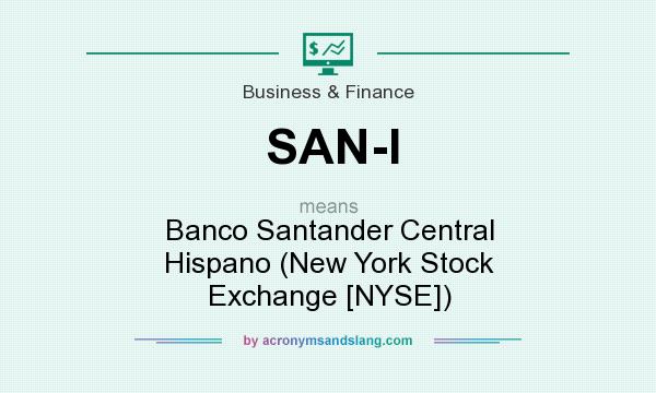 What does SAN-I mean? It stands for Banco Santander Central Hispano (New York Stock Exchange [NYSE])