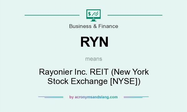What does RYN mean? It stands for Rayonier Inc. REIT (New York Stock Exchange [NYSE])