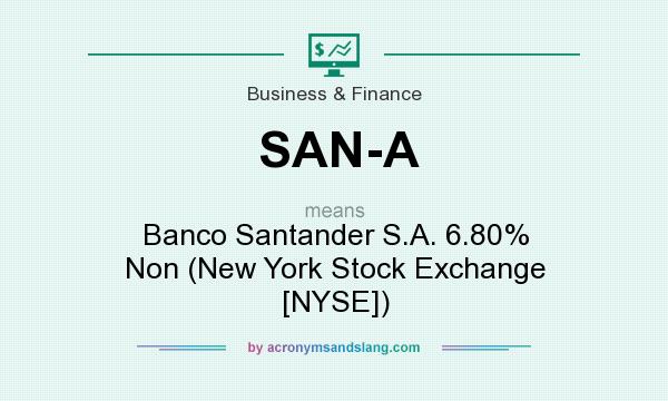 What does SAN-A mean? It stands for Banco Santander S.A. 6.80% Non (New York Stock Exchange [NYSE])