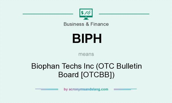 What does BIPH mean? It stands for Biophan Techs Inc (OTC Bulletin Board [OTCBB])