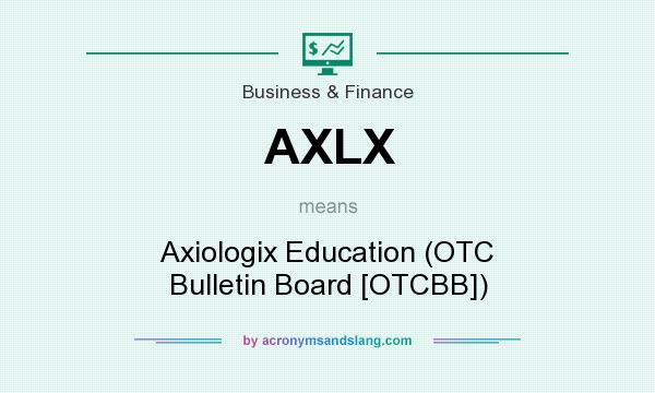 What does AXLX mean? It stands for Axiologix Education (OTC Bulletin Board [OTCBB])