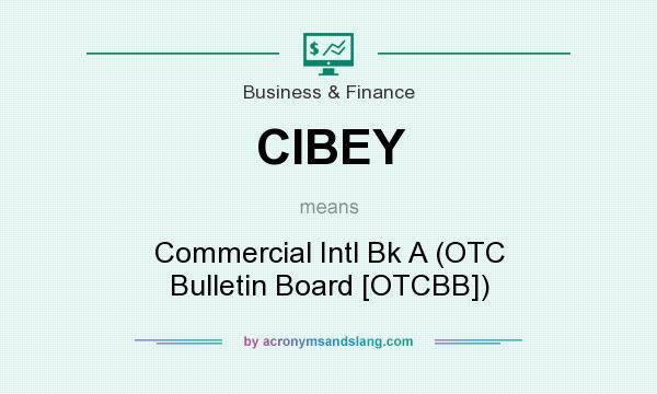 What does CIBEY mean? It stands for Commercial Intl Bk A (OTC Bulletin Board [OTCBB])