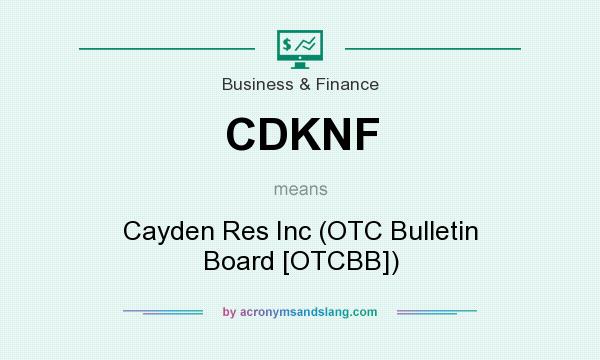 What does CDKNF mean? It stands for Cayden Res Inc (OTC Bulletin Board [OTCBB])