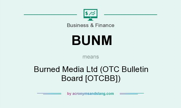 What does BUNM mean? It stands for Burned Media Ltd (OTC Bulletin Board [OTCBB])