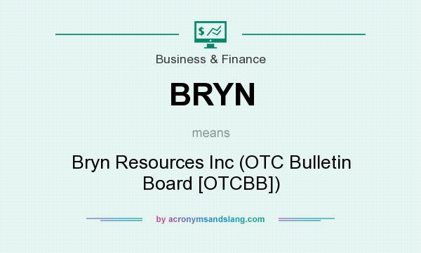What does BRYN mean? It stands for Bryn Resources Inc (OTC Bulletin Board [OTCBB])