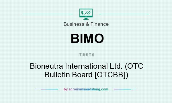 What does BIMO mean? It stands for Bioneutra International Ltd. (OTC Bulletin Board [OTCBB])