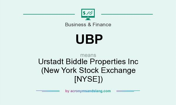 What does UBP mean? It stands for Urstadt Biddle Properties Inc (New York Stock Exchange [NYSE])