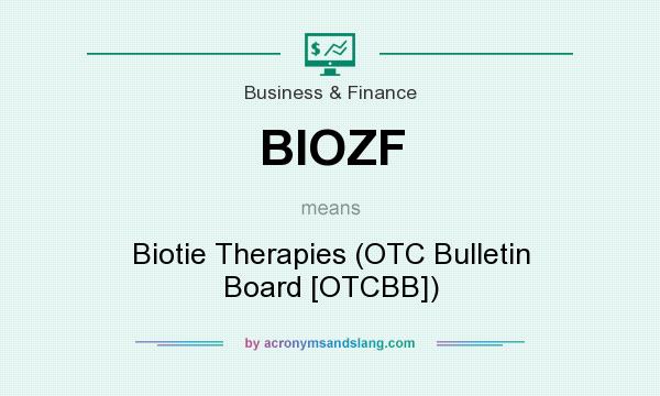 What does BIOZF mean? It stands for Biotie Therapies (OTC Bulletin Board [OTCBB])