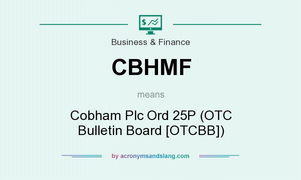 What does CBHMF mean? It stands for Cobham Plc Ord 25P (OTC Bulletin Board [OTCBB])
