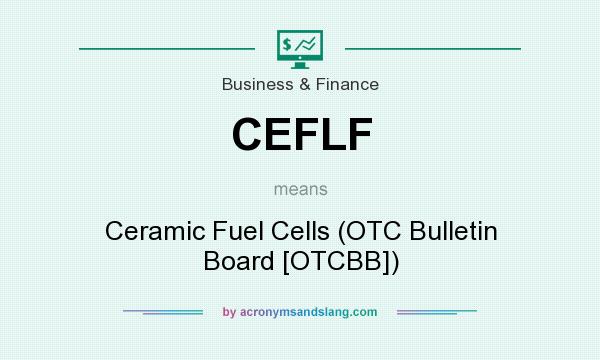 What does CEFLF mean? It stands for Ceramic Fuel Cells (OTC Bulletin Board [OTCBB])