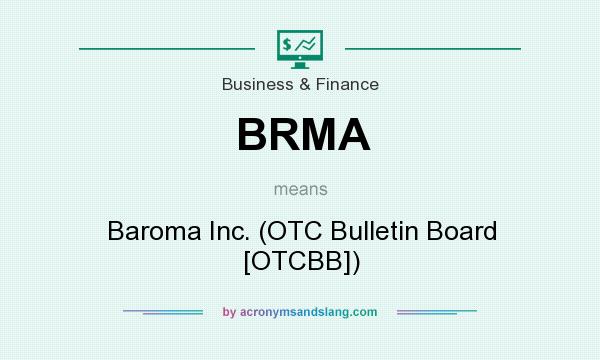 What does BRMA mean? It stands for Baroma Inc. (OTC Bulletin Board [OTCBB])