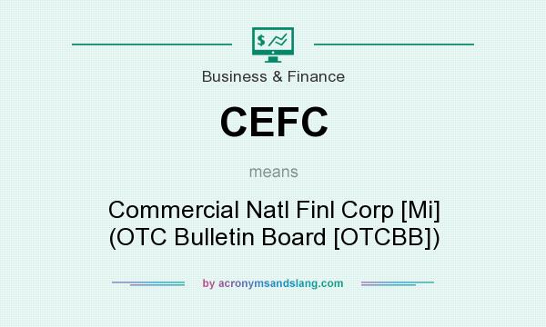What does CEFC mean? It stands for Commercial Natl Finl Corp [Mi] (OTC Bulletin Board [OTCBB])