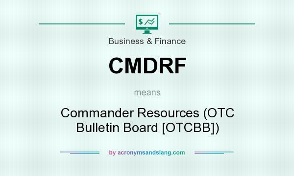 What does CMDRF mean? It stands for Commander Resources (OTC Bulletin Board [OTCBB])