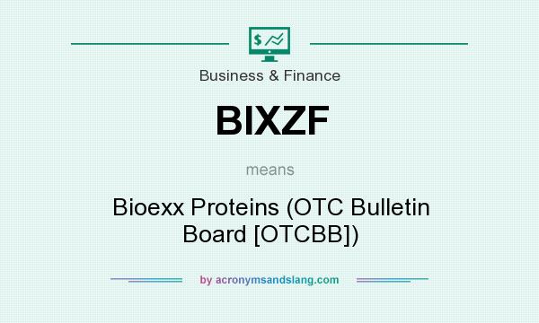 What does BIXZF mean? It stands for Bioexx Proteins (OTC Bulletin Board [OTCBB])