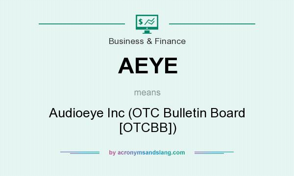 What does AEYE mean? It stands for Audioeye Inc (OTC Bulletin Board [OTCBB])