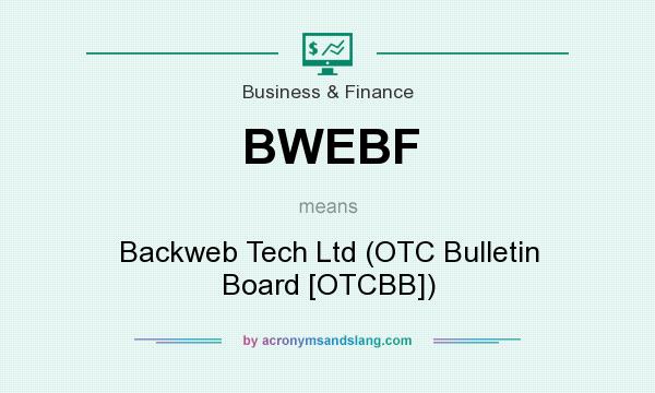 What does BWEBF mean? It stands for Backweb Tech Ltd (OTC Bulletin Board [OTCBB])