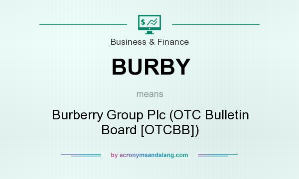 What does BURBY mean? It stands for Burberry Group Plc (OTC Bulletin Board [OTCBB])